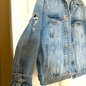 Free People Studded Denim Jacket